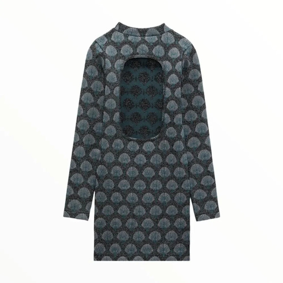 ZARA | Gray | SEAMLESS JACQUARD DRESS - Picture 6 of 11